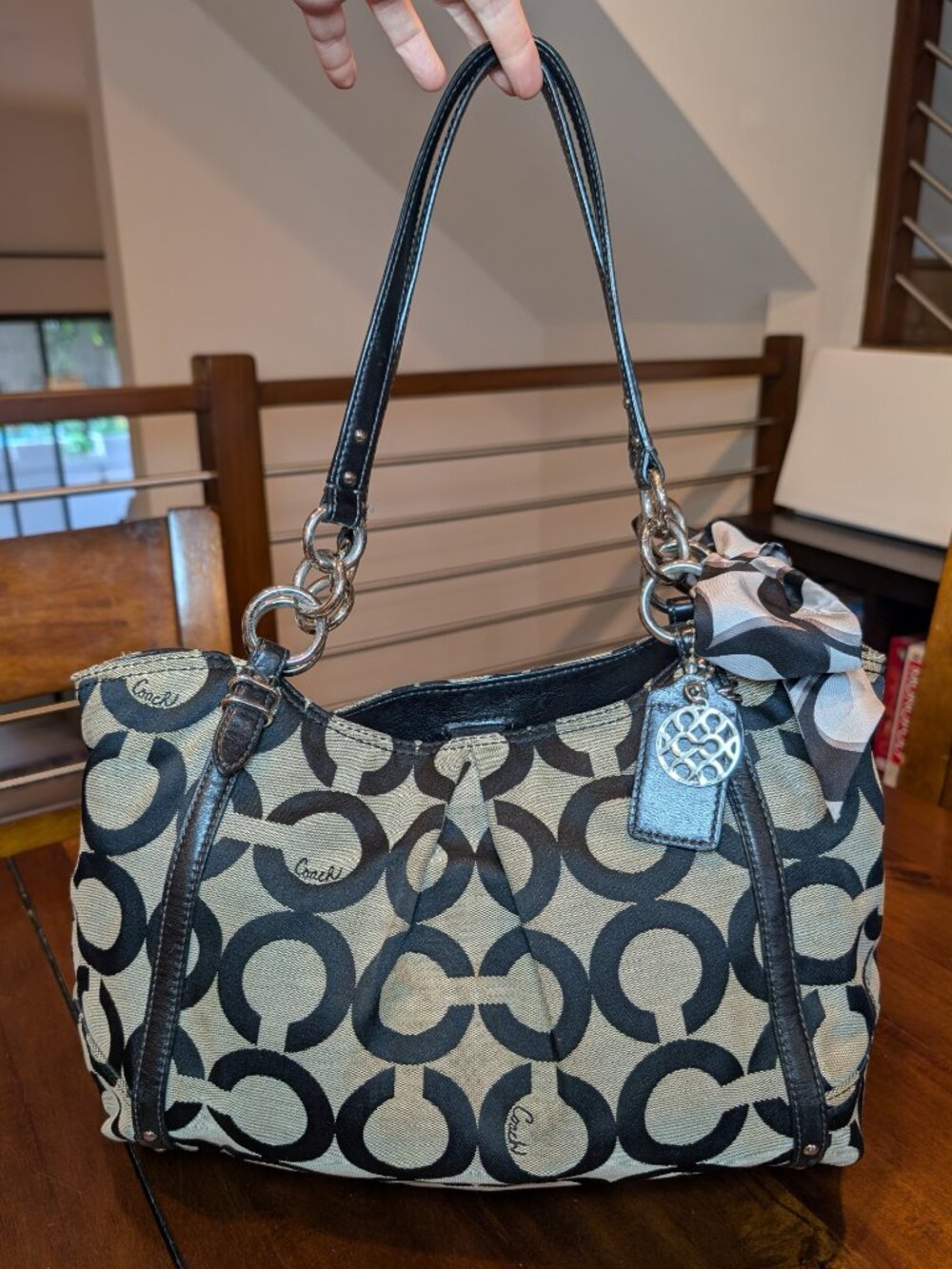 Coach Alexandra Op Art Bag with Silk Scarf - Picture 2 of 8